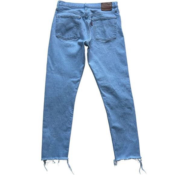 Levi's Premium 501 Button Fly High Rise Skinny Jeans Size 28 Tango Light - Picture 8 of 8